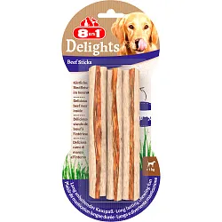 8in1 DELIGHTS Beef палочки с говядиной для мелких и средних собак 13 см 3 шт